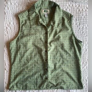 REI Blue and Green Plaid Women's Shirt